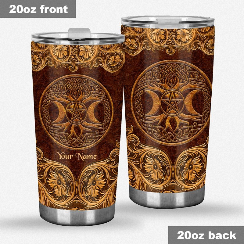 circle of life personalized witch tumbler with leather pattern print - Circle Of Life Personalized Witch Tumbler With Leather Pattern Print