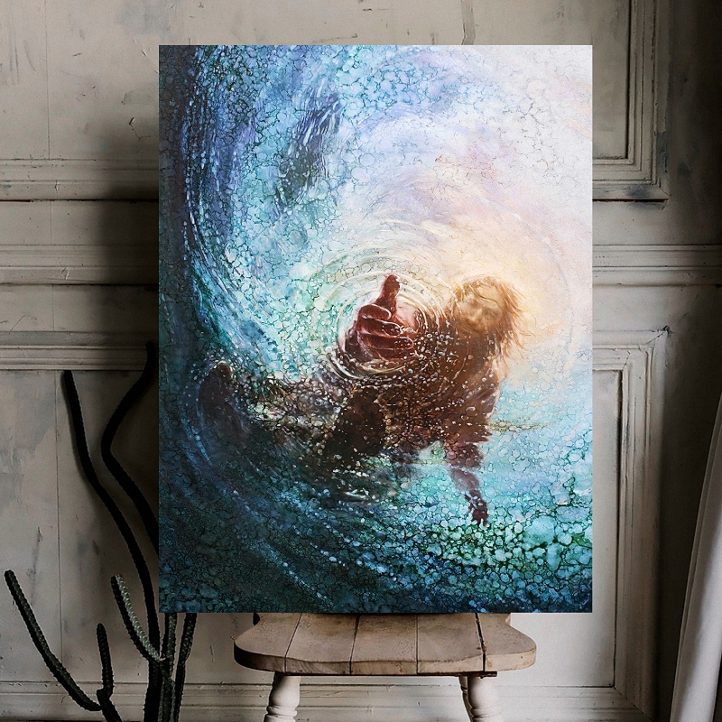 God Gives Hand Jesus Christs Christians Canvases Pictures Flags Poster 1