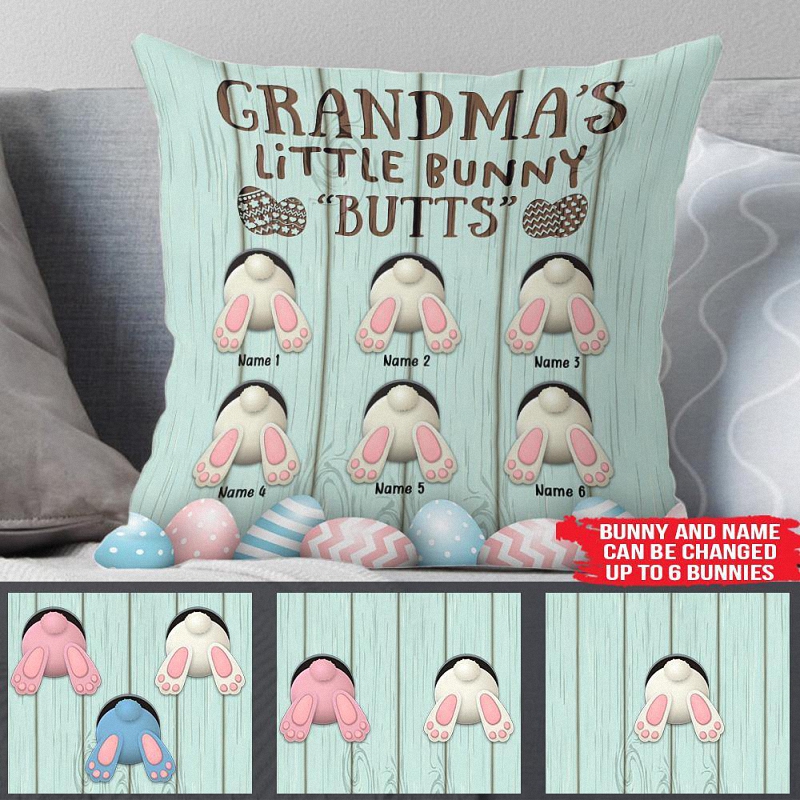 Grandma Custom Pillow Grandma's Little Bunny Butt Easter Personalized Gift 8
