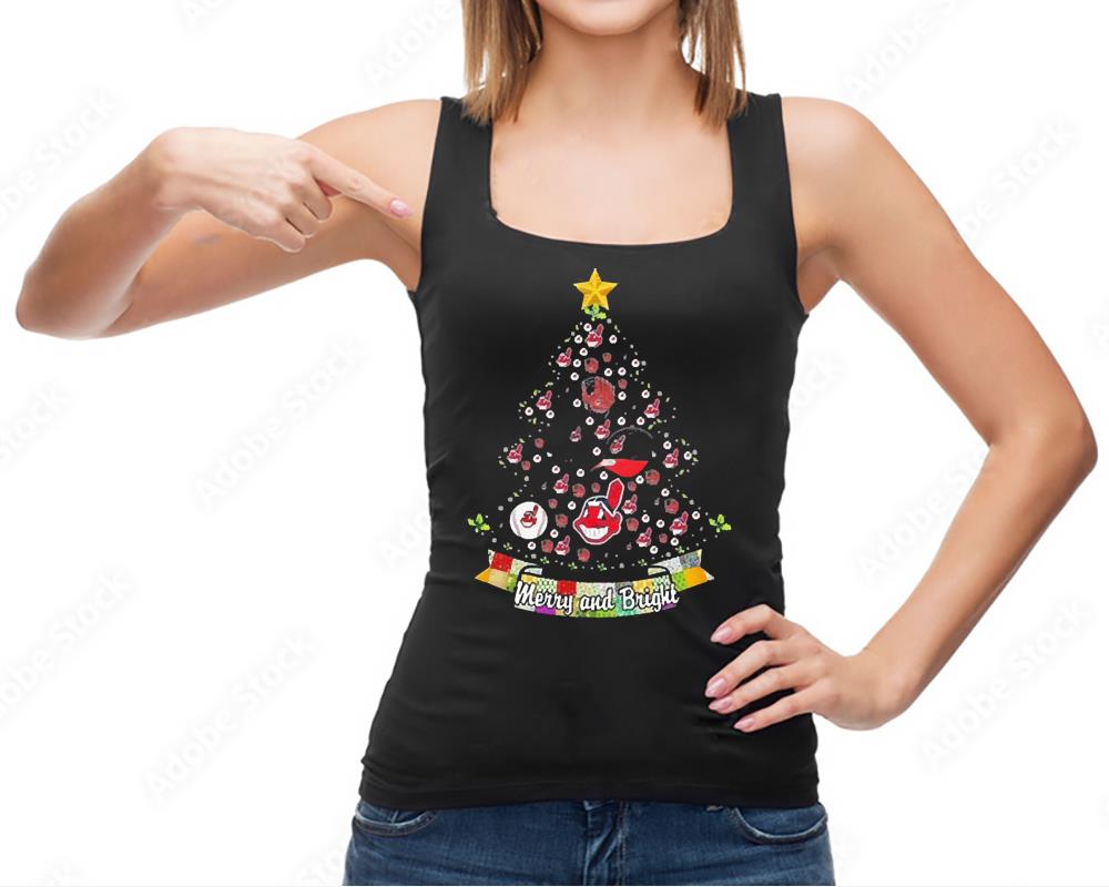 Merry And Bright Cleveland Indians MLB Christmas Tree 2022 Shirt Merry And Bright Cleveland Indians MLB Christmas Tree 2022 Shirt