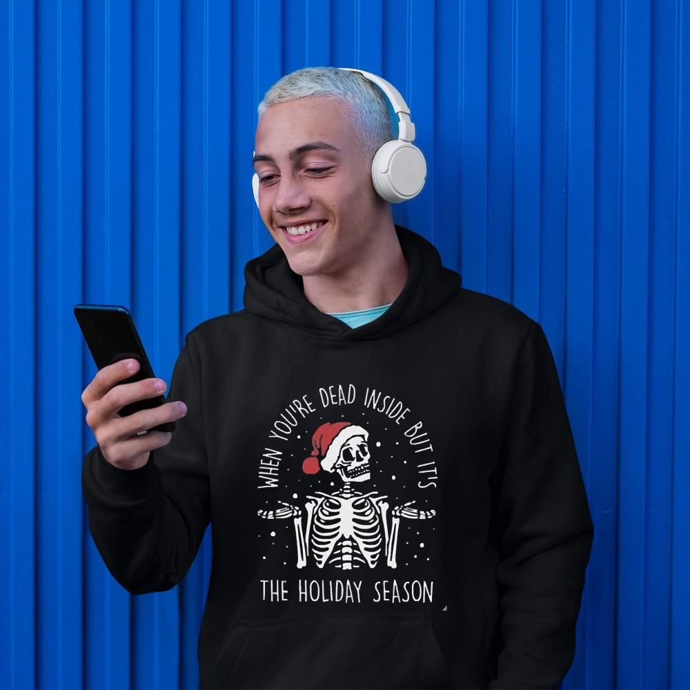 Dp Santa Skeleton When You’re Dead Inside But It’s The Holiday Season Christmas 2022 Shirt