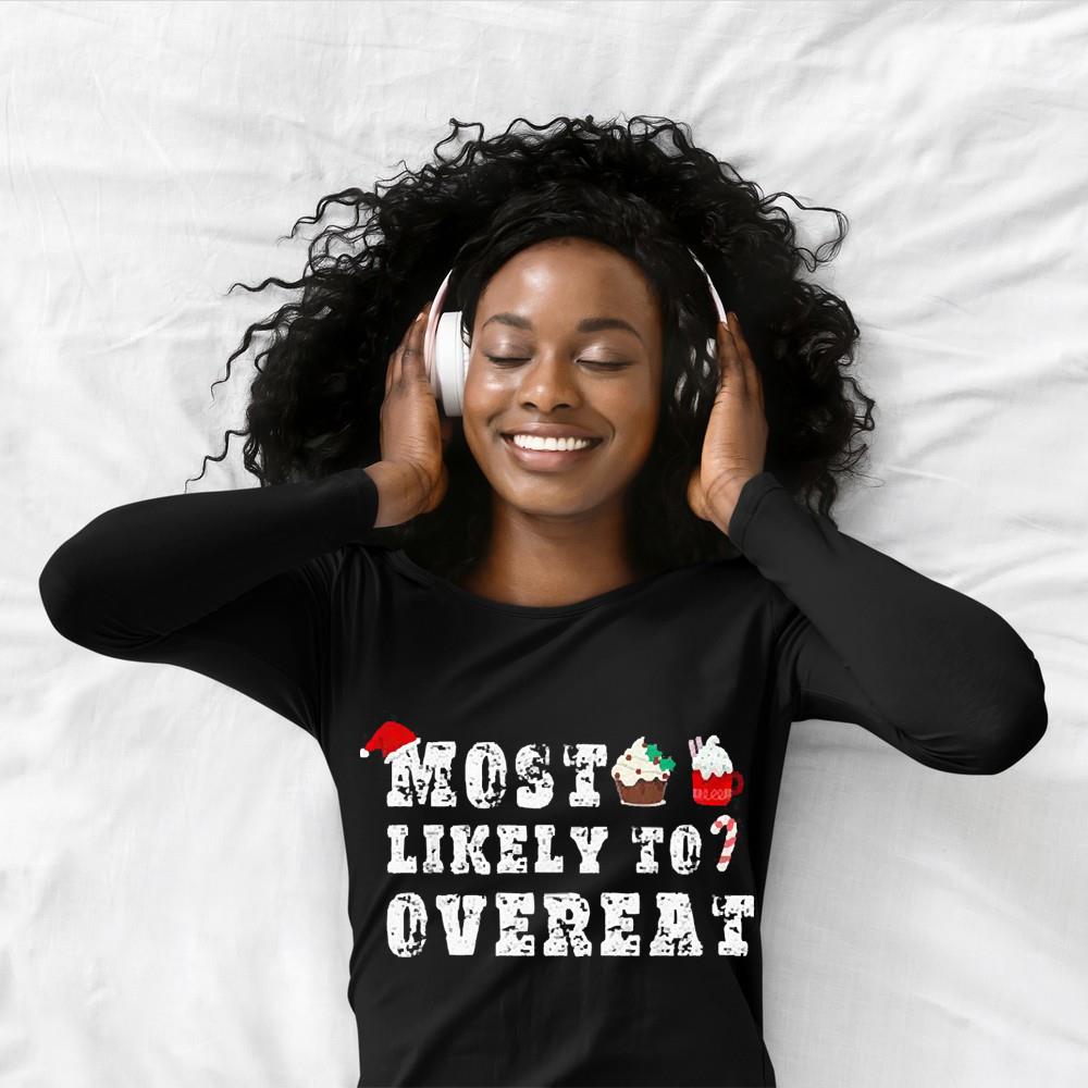 Likely To Overeat Christmas Couples Matching Cute 2022 Shirt