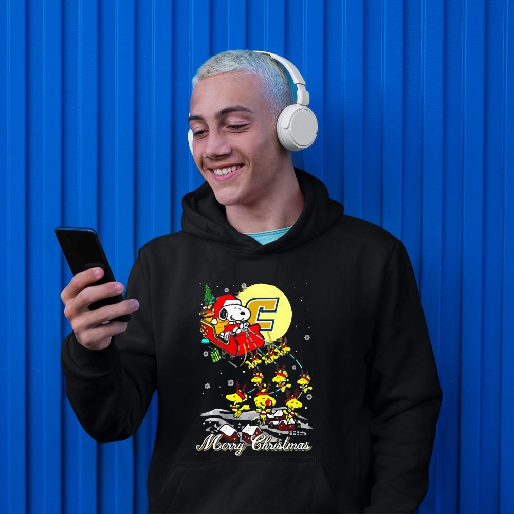 Santa Claus With Sleigh Chattanooga Mocs Snoopy Christmas Shirt