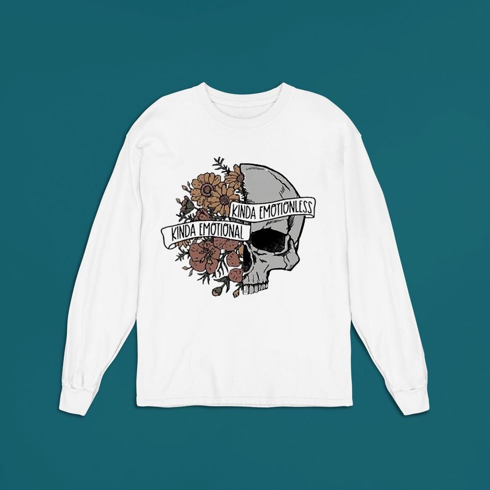 Floral Skull Kinda Emotional Halloween Shirt
