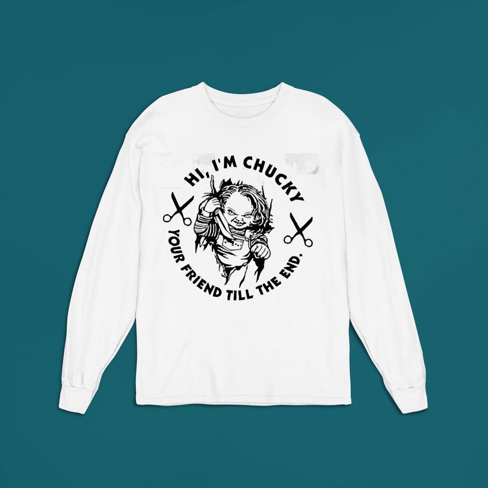 Hi, I’m Chucky Your Friend Till the End, Child’s Play Halloween Movie Shirt 1 Hi, I’m Chucky Your Friend Till the End, Child’s Play Halloween Movie Shirt 2