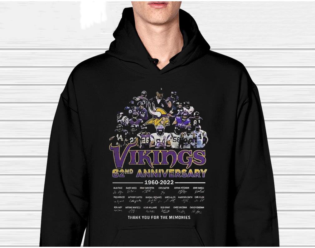 Minnesota Vikings 62nd Anniversary 1960 – 2022 Thank You For The Memorie Signatures Shirt