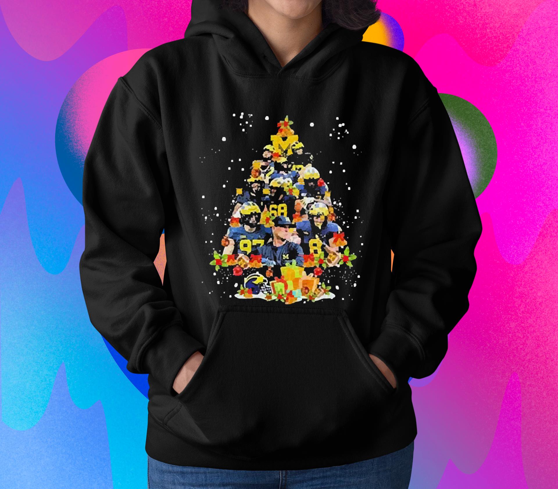 Michigan Wolverines Team Merry Christmas Tree Light 2022 Shirt