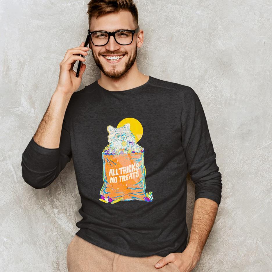 All tricks no treats raccoon shirt