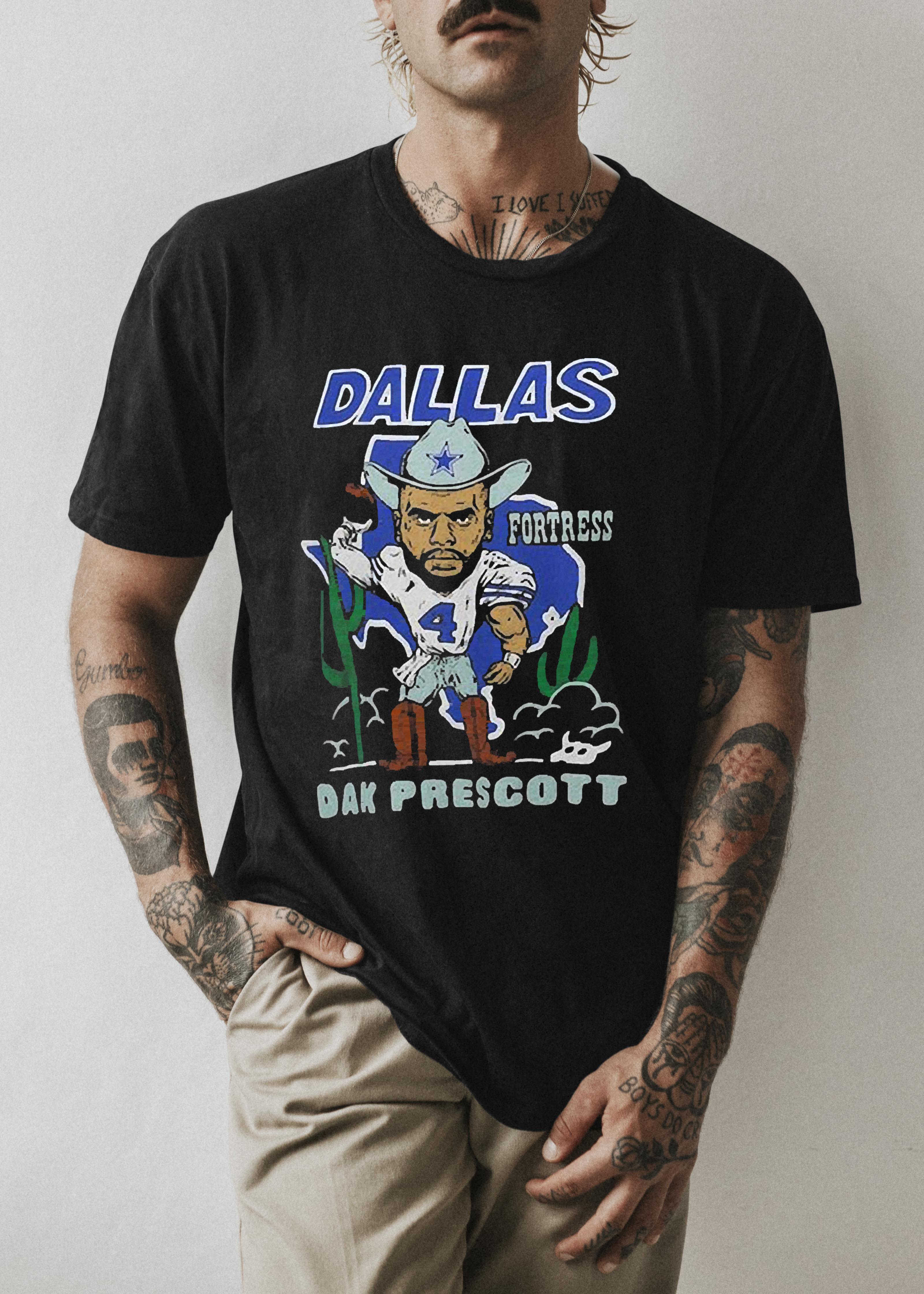 Dak Prescott Dallas Cowboys Homage Caricature Player Tri-blend Shirt