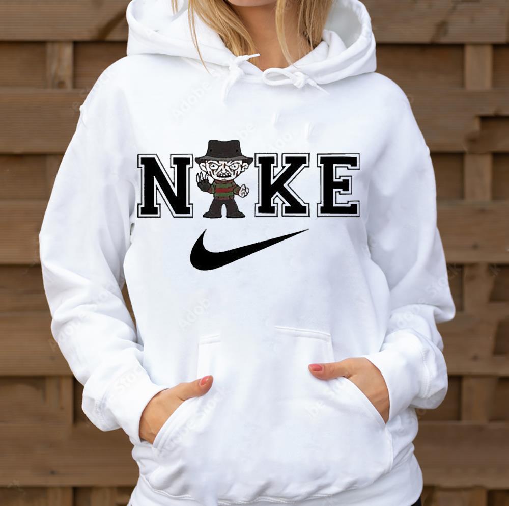 Freddy Krueger Horror Halloween Character Nike Swoosh Logo Shirt
