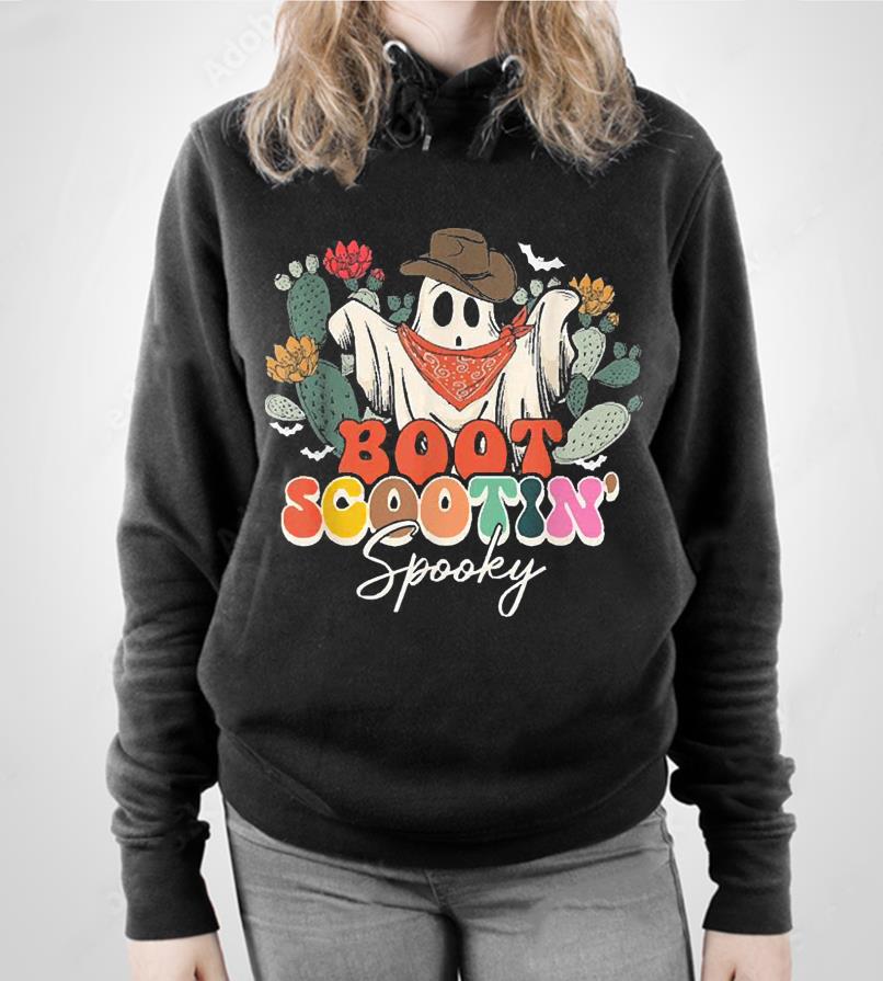 Boot Scootin’ Spooky Country Cactus Ghost Boo Haw Halloween Shirt