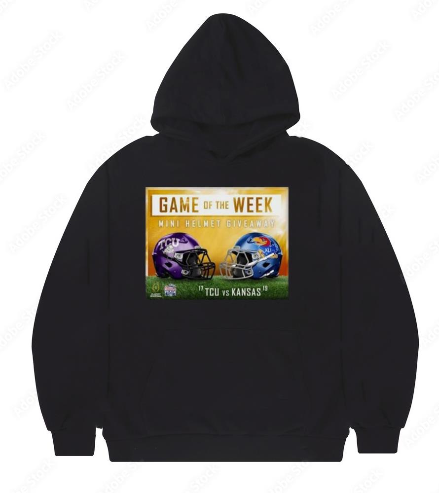 TCU Vs Kansas Game Of The Week Mini Helmet Giveaway Shirt