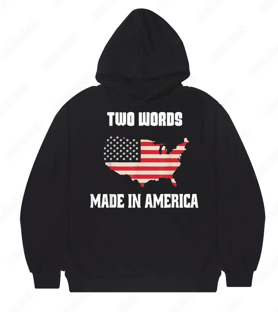 Two Words Made In America Biden Anti Joe Us Flag Shirt