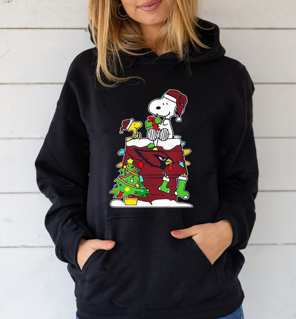 NFL Arizona Cardinals Snoopy And Woodstock Christmas Shirt