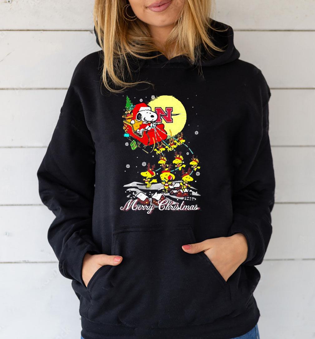 Santa Snoopy And Woodstock Nicholls Colonels Ugly Merry Christmas shirt