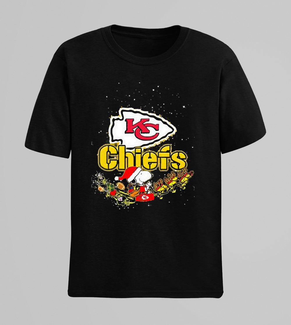 Santa Snoopy Riders Woodstock Merry Christmas Kansas City Chiefs Shirt