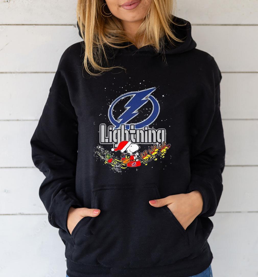 Santa Snoopy Riders Woodstock Merry Christmas Tampa Bay Lightning Shirt