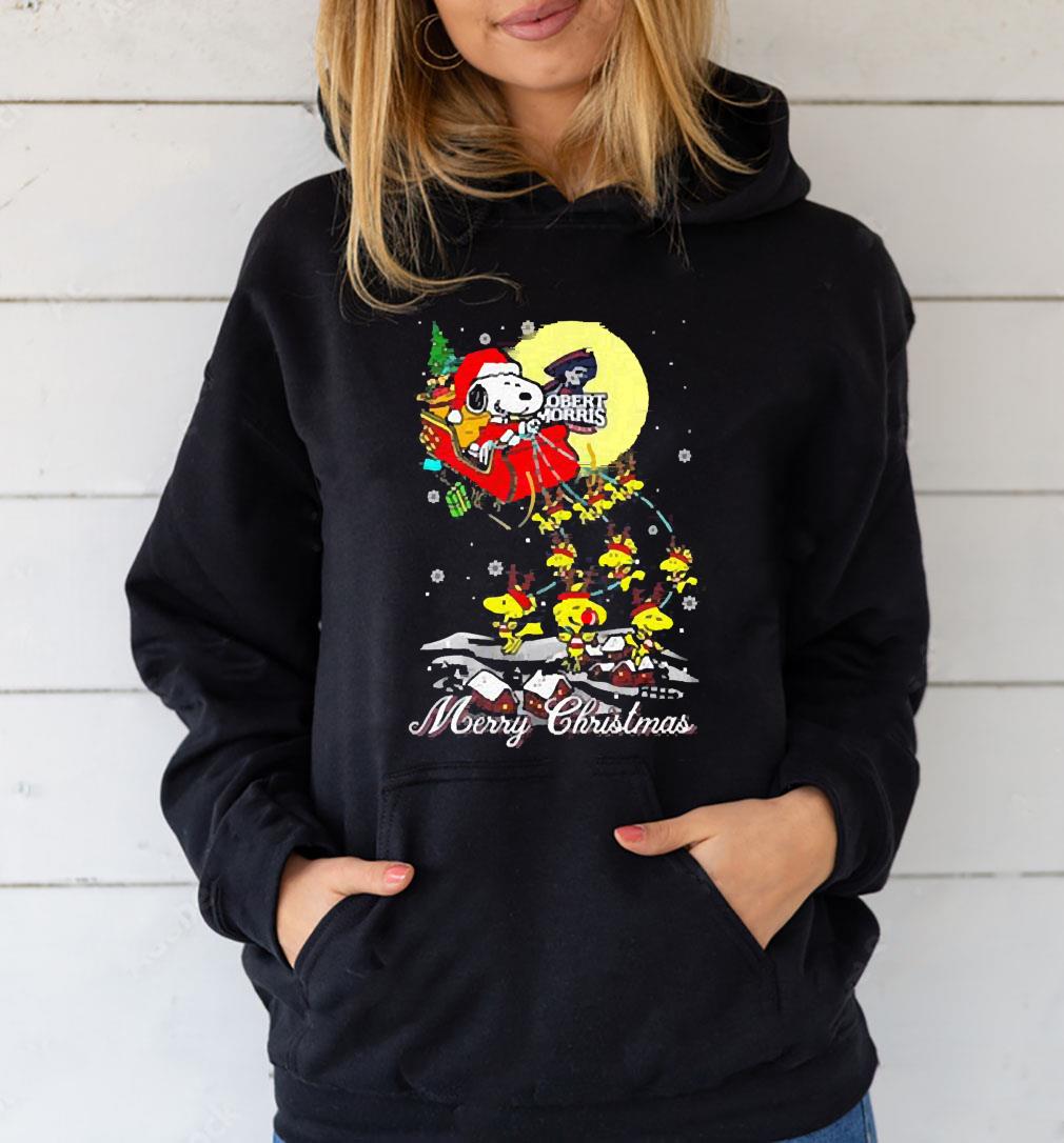 Snoopy And Woodstock Robert Morris Colonials Ugly Merry Christmas Shirt
