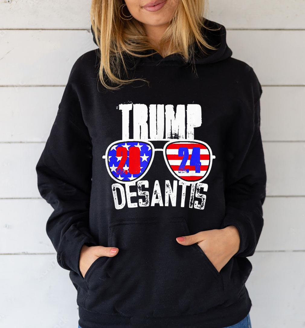Trump Desantis 2024 Cool Sunglasses American Flag Shirt