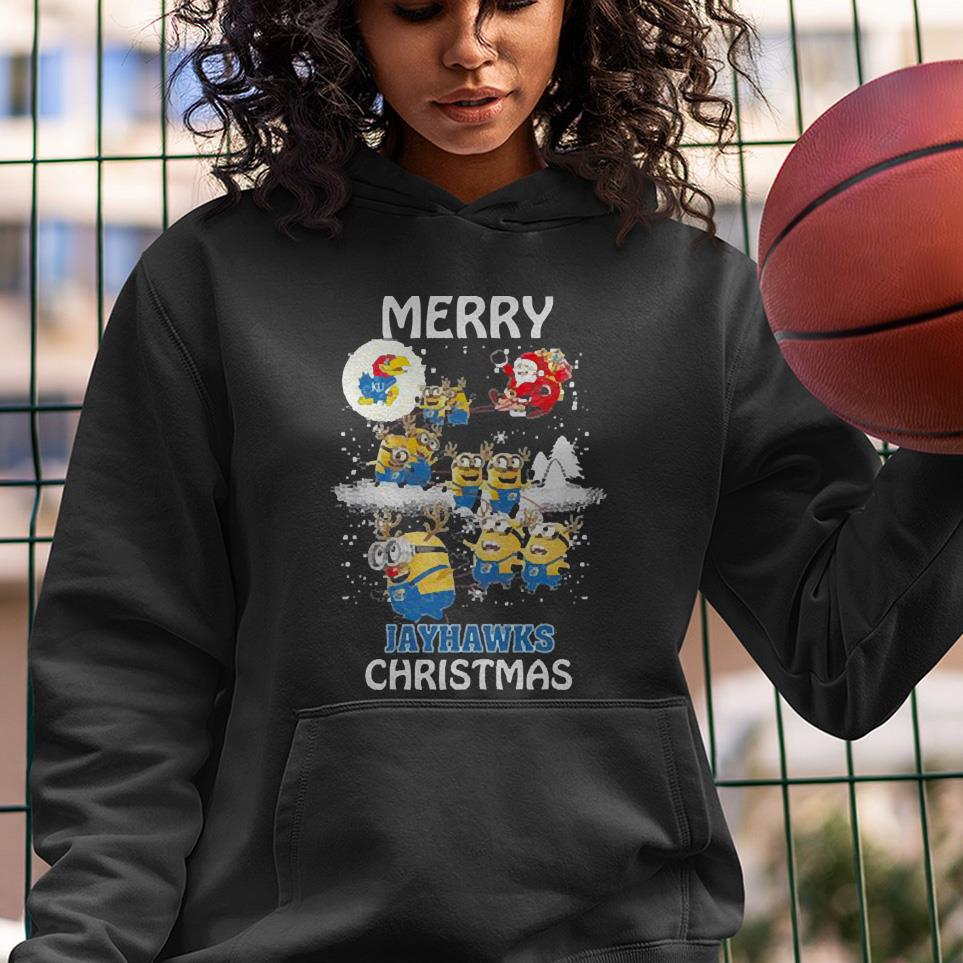 Minion Kansas Jayhawks Merry Christmas shirt
