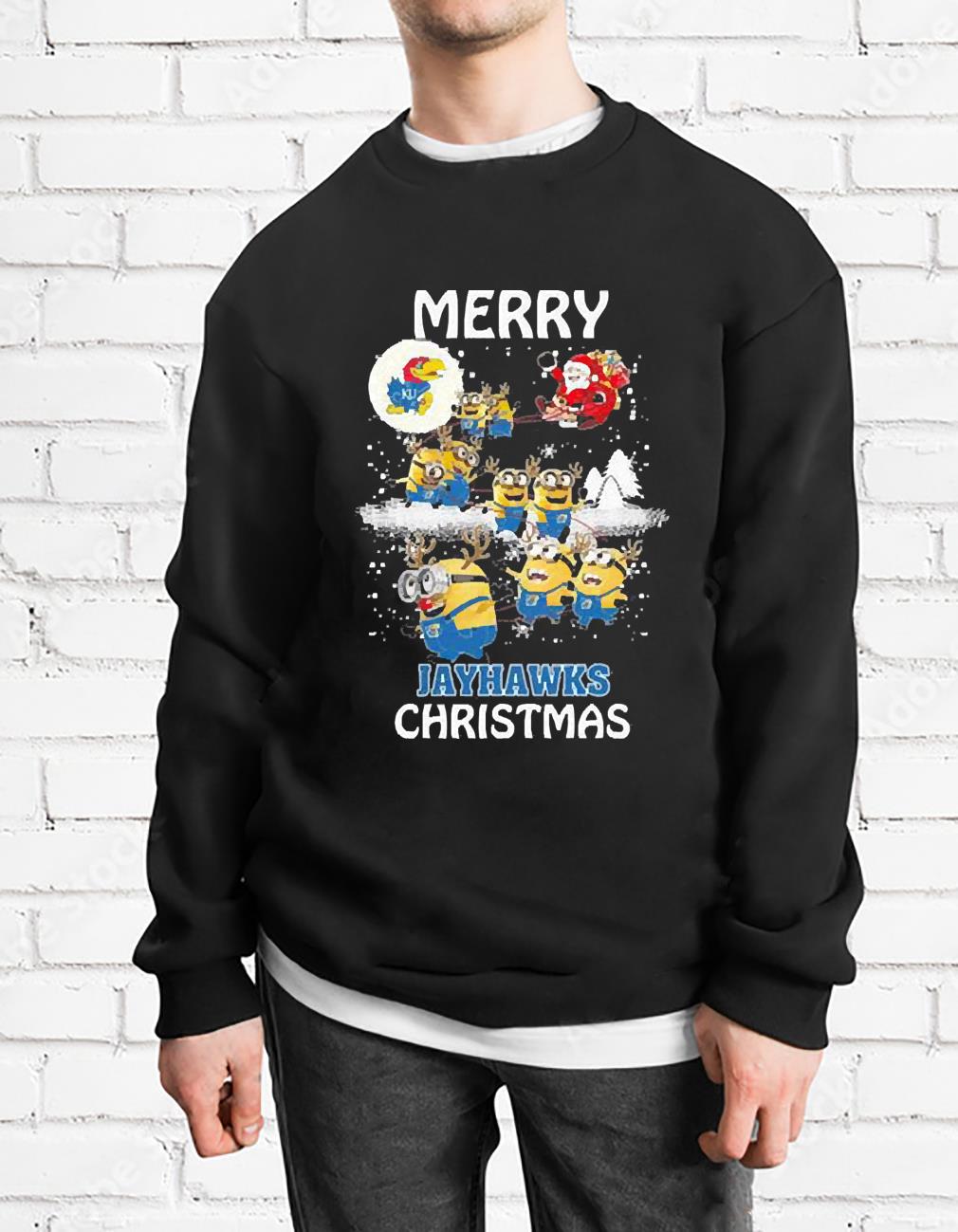 Minion Kansas Jayhawks Merry Christmas shirt