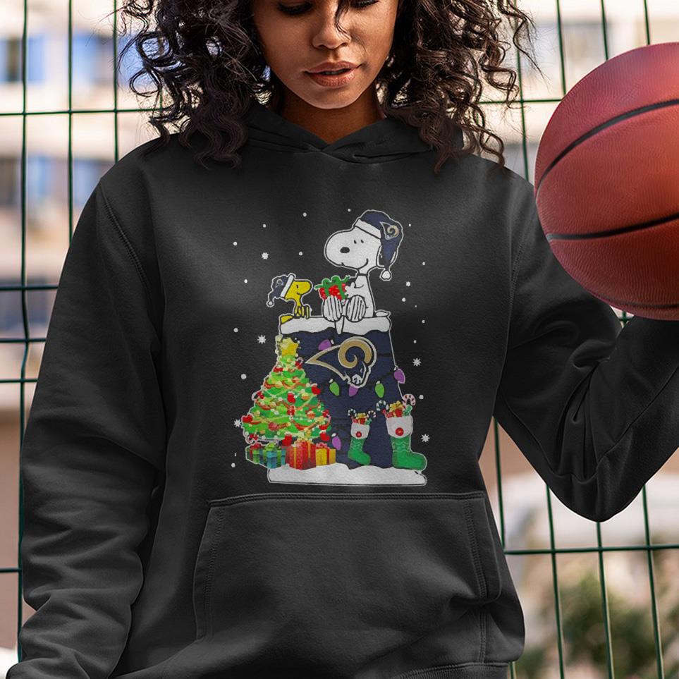 Snoopy And Woodstock Los Angeles Rams Merry Christmas shirt