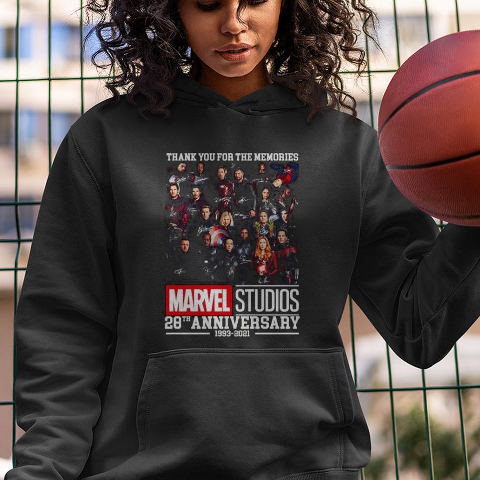 Thank You For The Memories Marvel Studios 28th Anniversary 1993-2021 Signatures Shirt