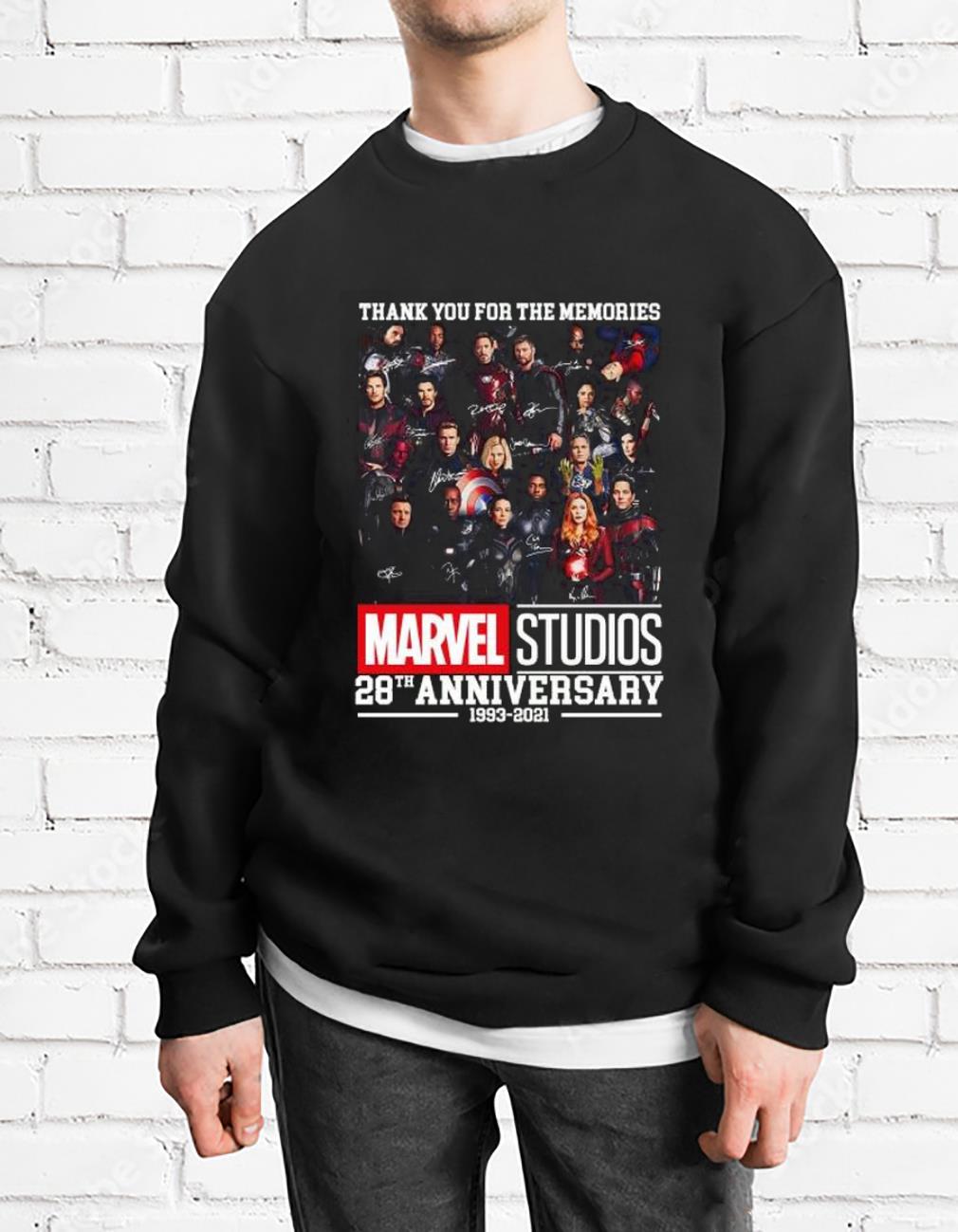 Thank You For The Memories Marvel Studios 28th Anniversary 1993-2021 Signatures Shirt