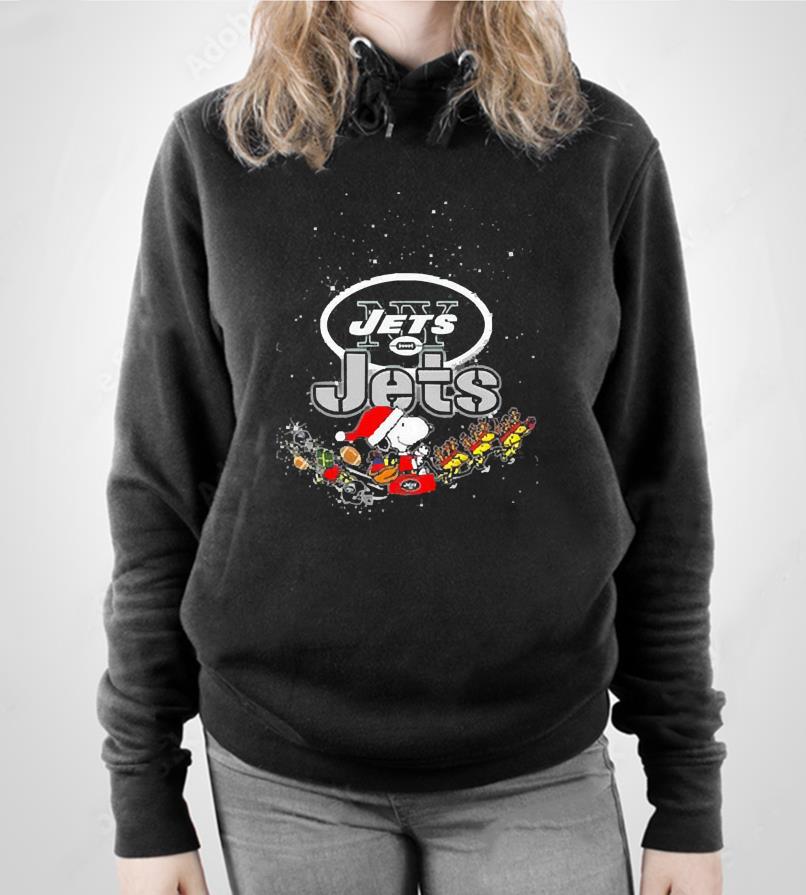 Santa Snoopy Riders Woodstock Merry Christmas New York Jets Shirt
