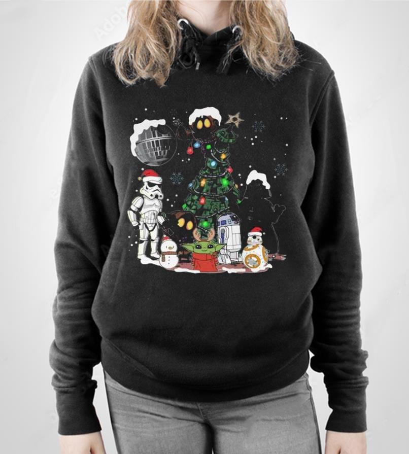 Star Wars And Baby Yoda Merry Christmas Tree 2022 Shirt