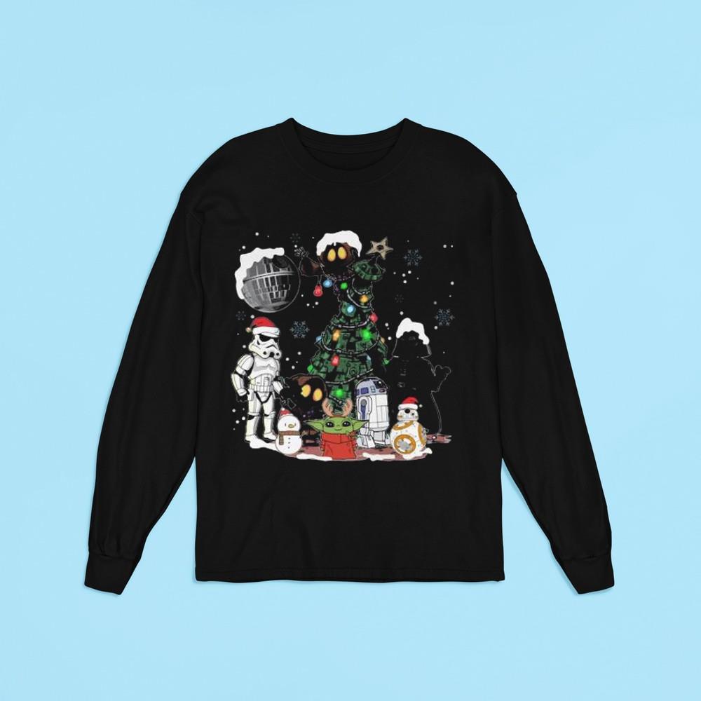Star Wars And Baby Yoda Merry Christmas Tree 2022 Shirt