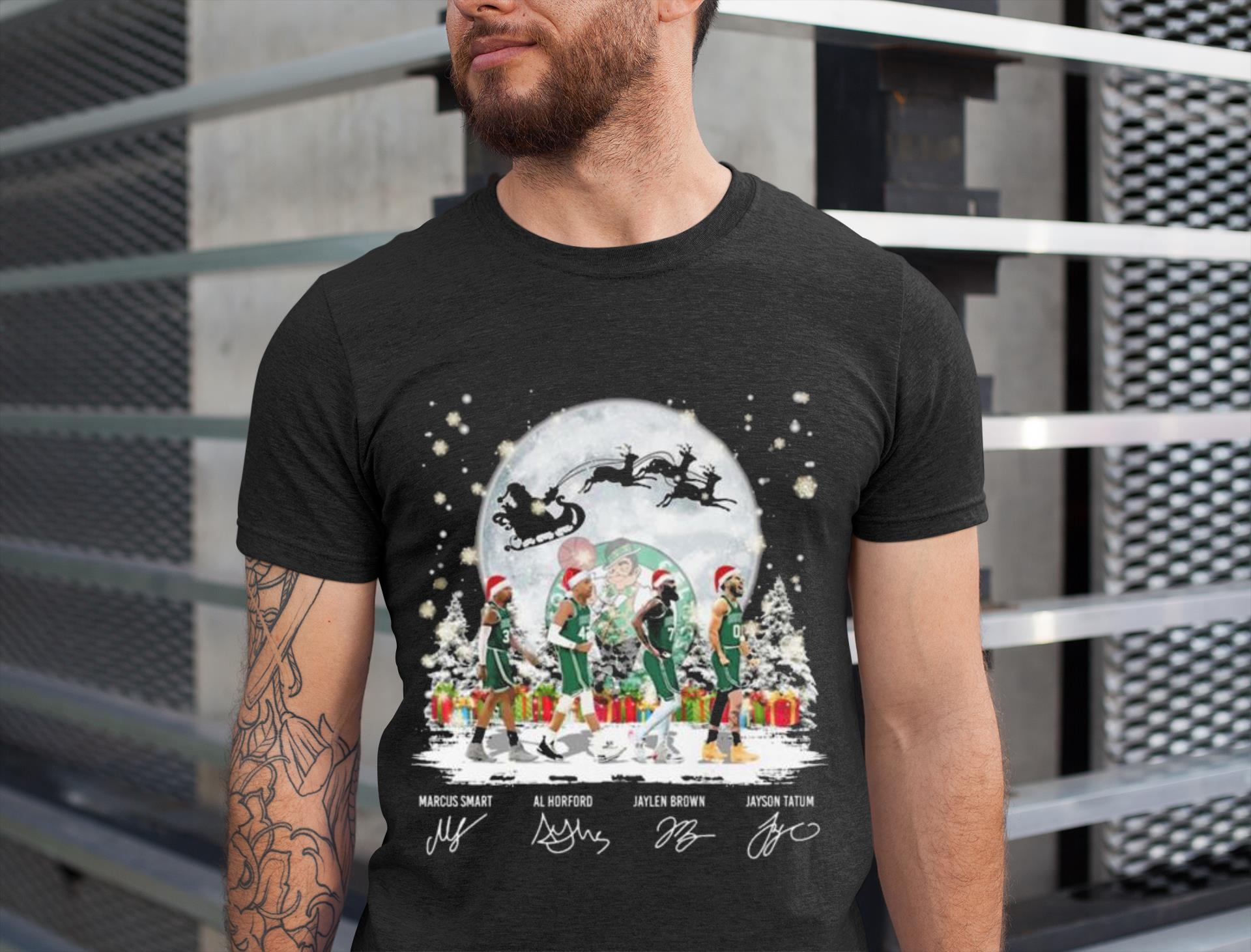 Boston Celtics Abbey Road 2022 Merry Christmas Signatures Shirt