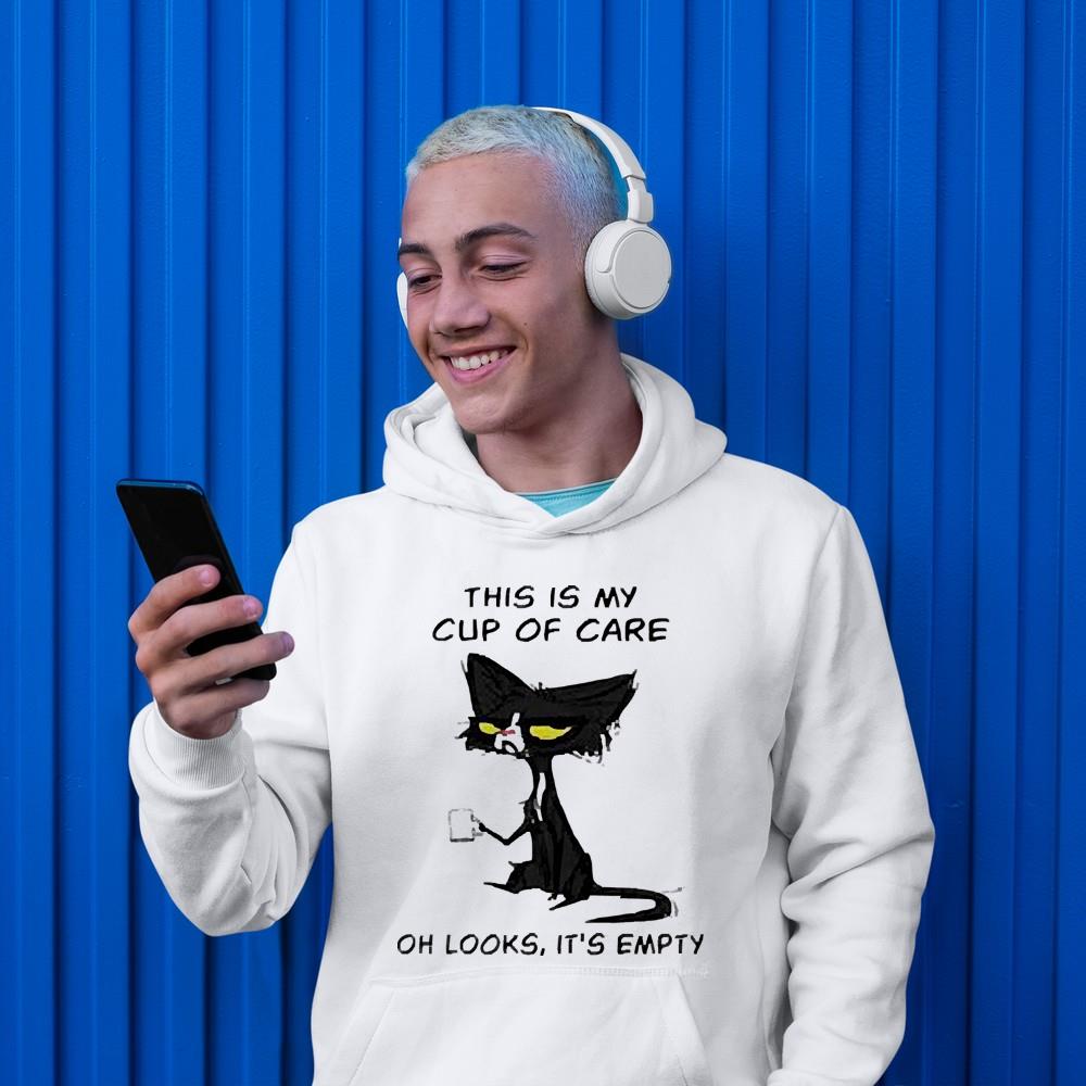 Black cat this is my cup of care oh looks it’s empty shirt
