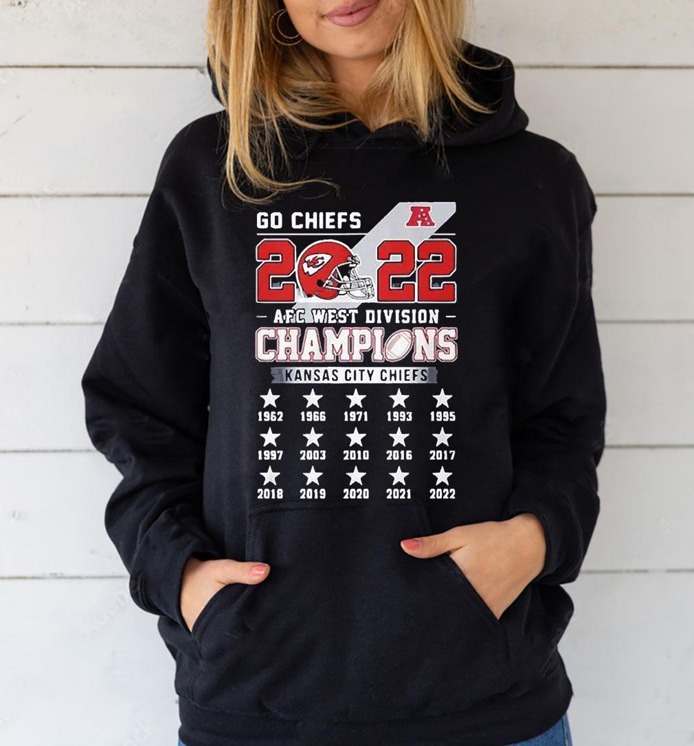 Kansas City Chiefs Go Chiefs 2022 AFC West Division CHampions 1962 2022 Shirt 6