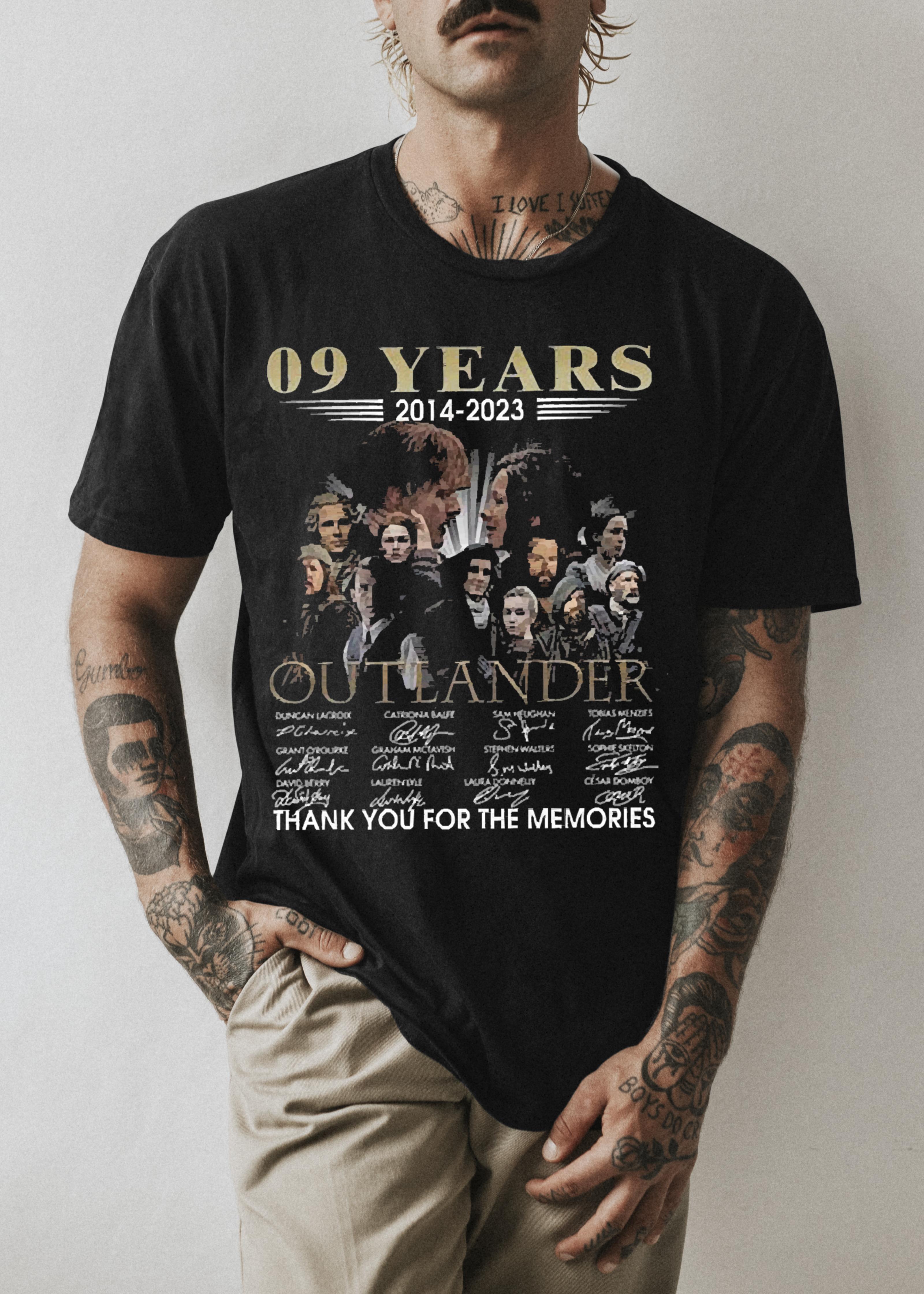 09 Years 2014 2023 Outlander Thank You For The Memories Signatures Shirt