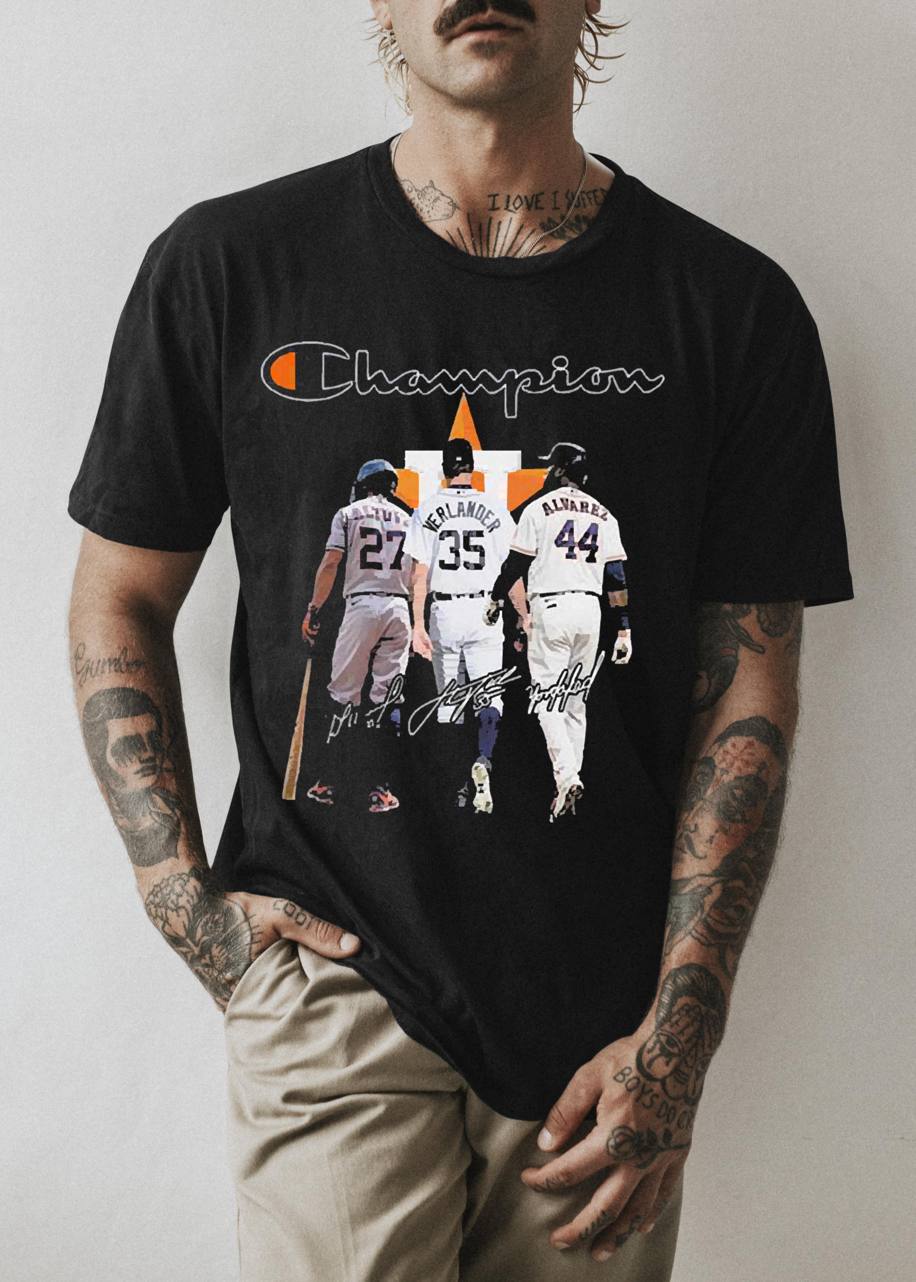 Champions Houston Astros José Carlos Altuve Justin Verlander And Yordan Álvarez Signatures shirt