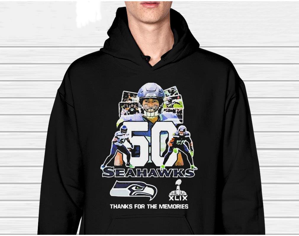 K. J. Wright XLIX Seahawks thank for the memories signature shirt