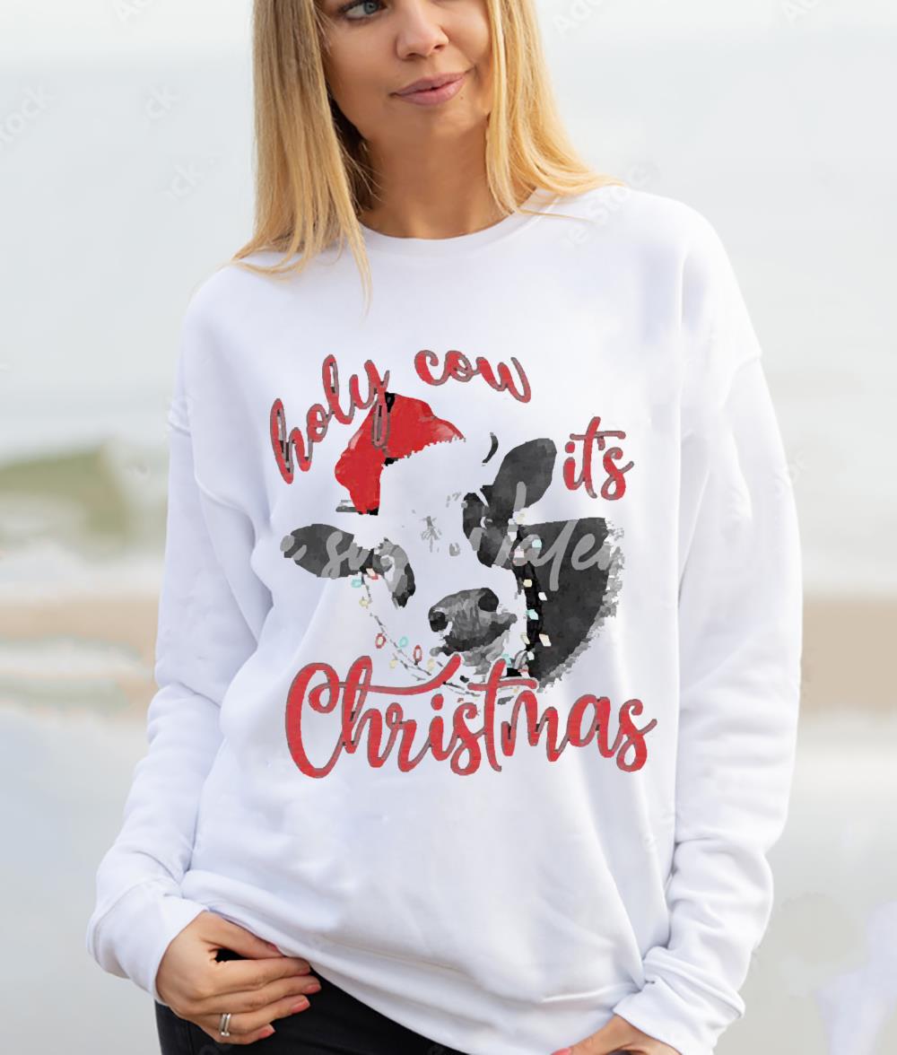 Holy Cow Its Christmas Cow Christmas Shirt