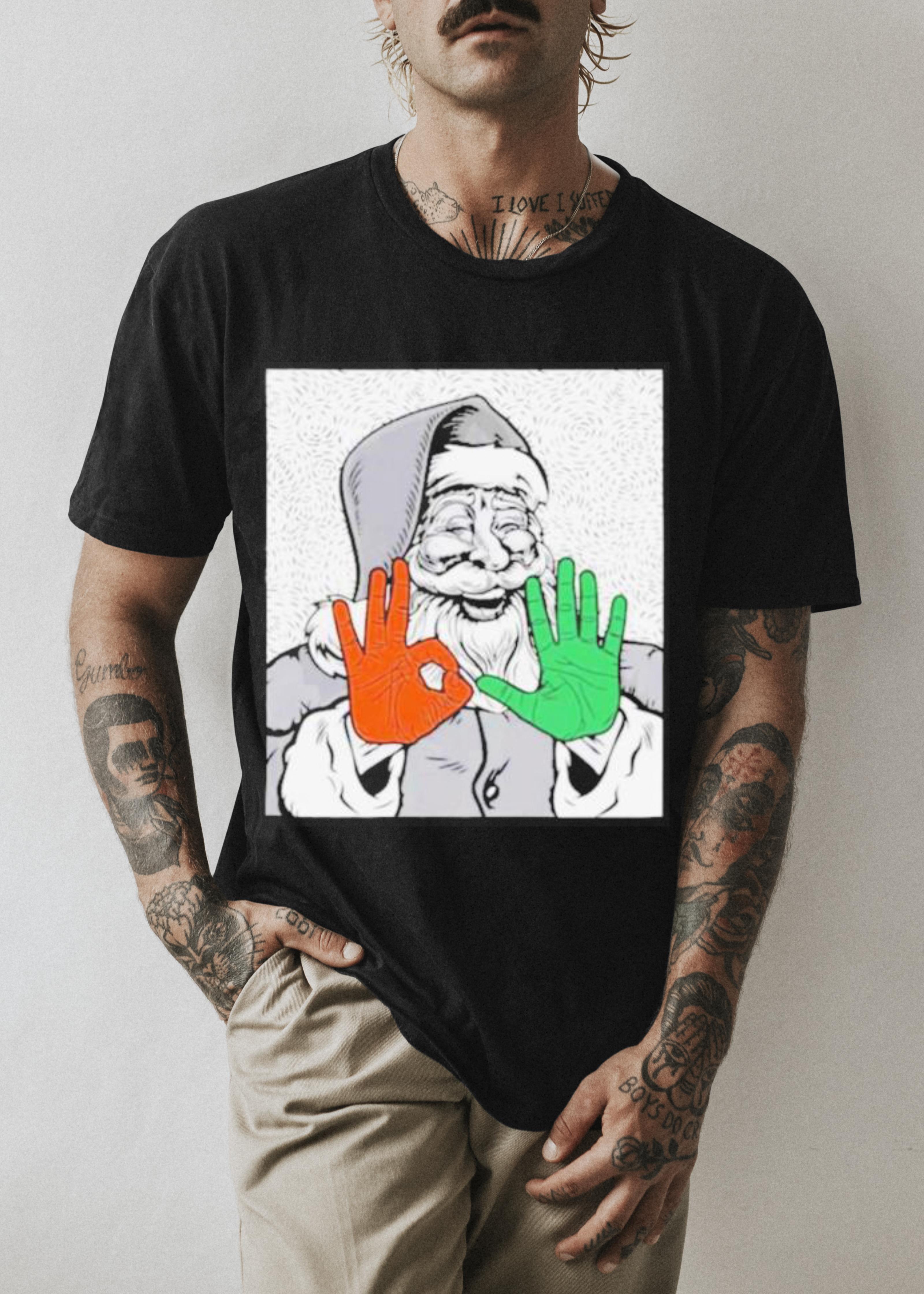 Miami Hurricanes Santa 305 Hands shirt