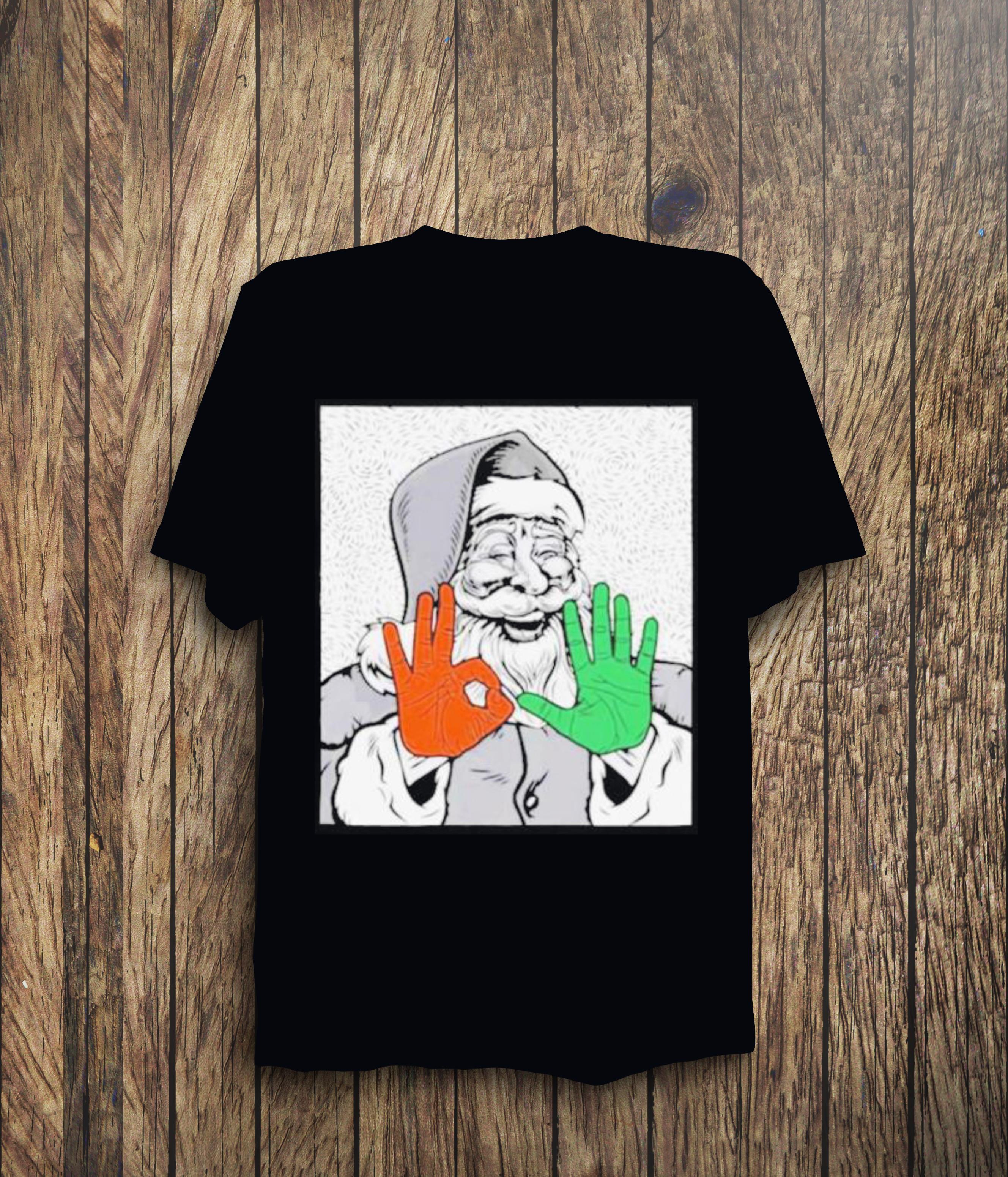 Miami Hurricanes Santa 305 Hands shirt