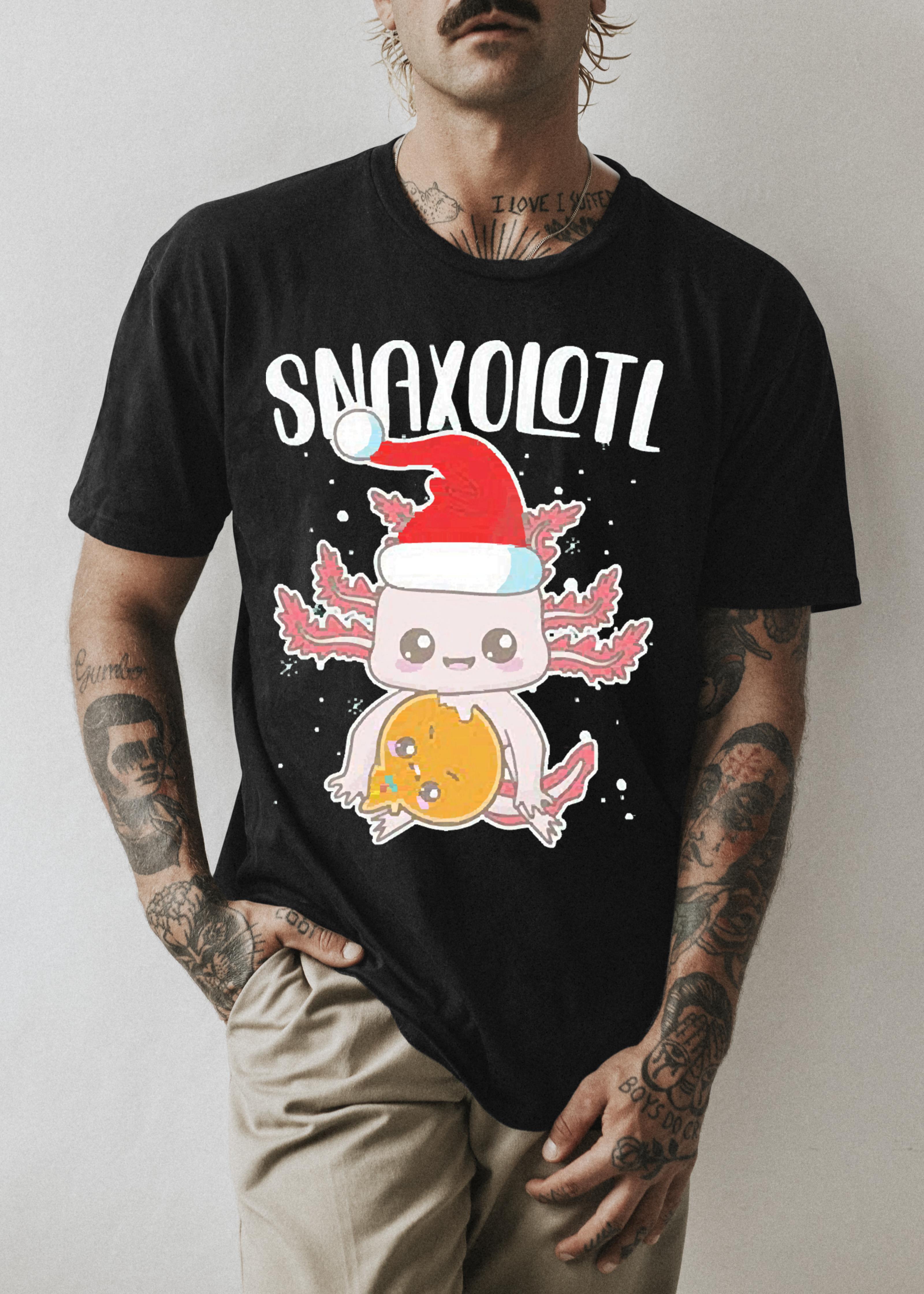 Snaxolotl Christmas Axolotl Santa hat shirt