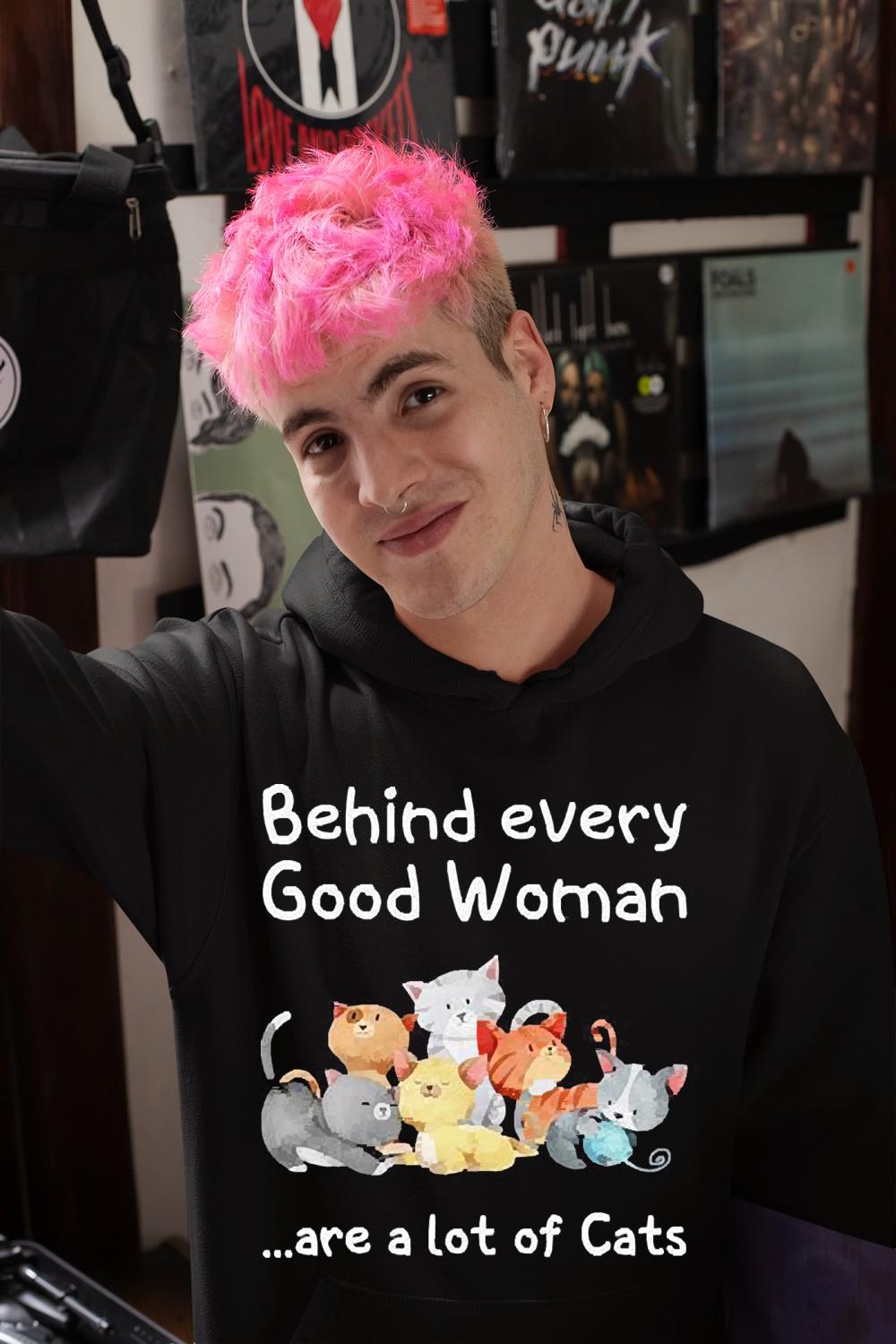 Behind every good woman are a lot of cats shirt