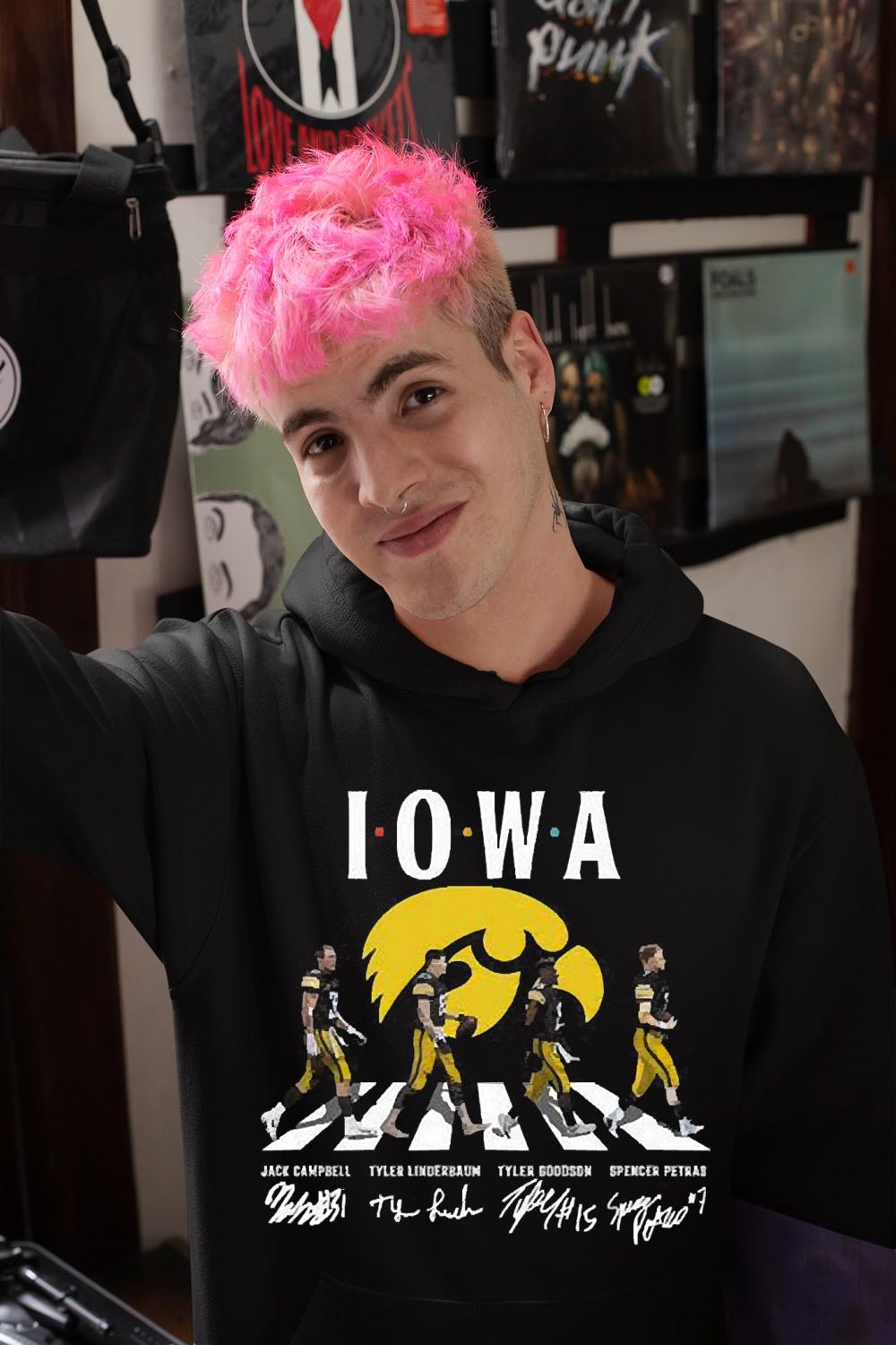 Iowa Hawkeyes Jack Campbell Tyler Linderbaum Abbey Road Signatures Shirt 1 Nursedaytee News
