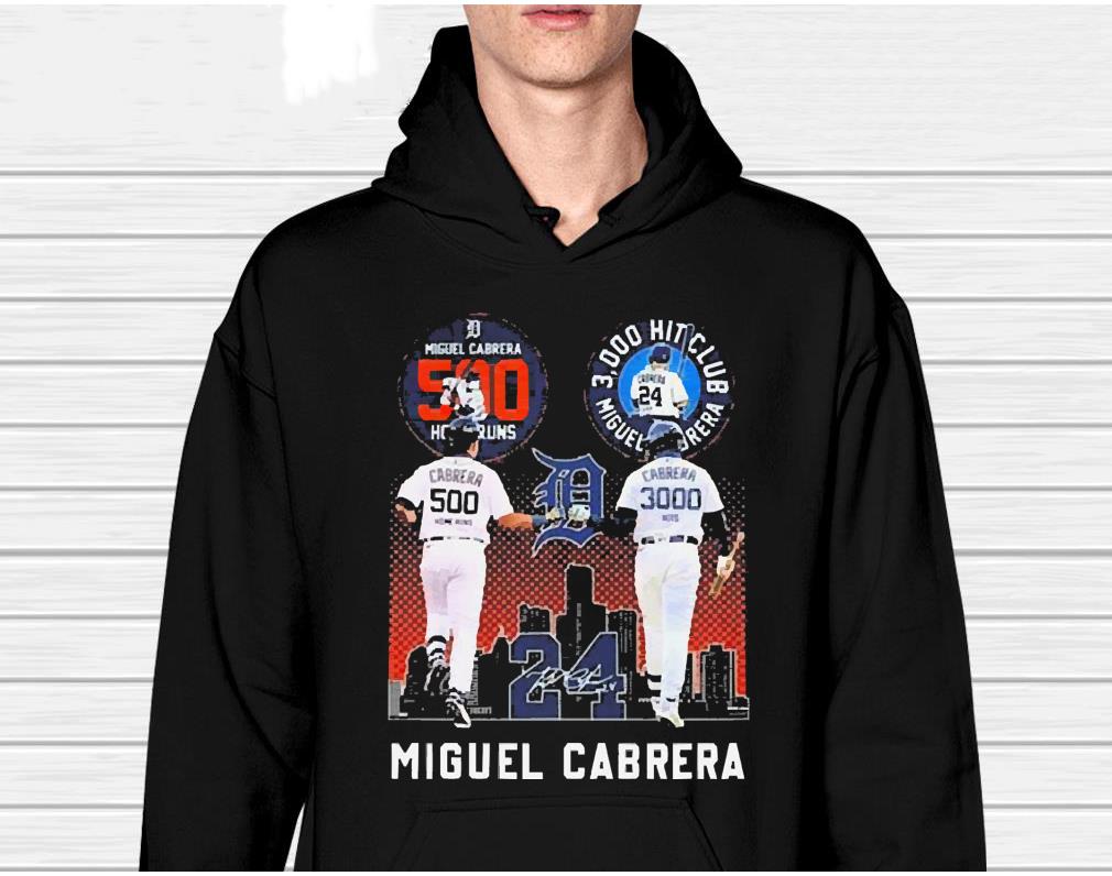 Miguel Cabrera Detroit Tigers 500 Home Runs And 3000 Hit Club Signature 2022 Shirt