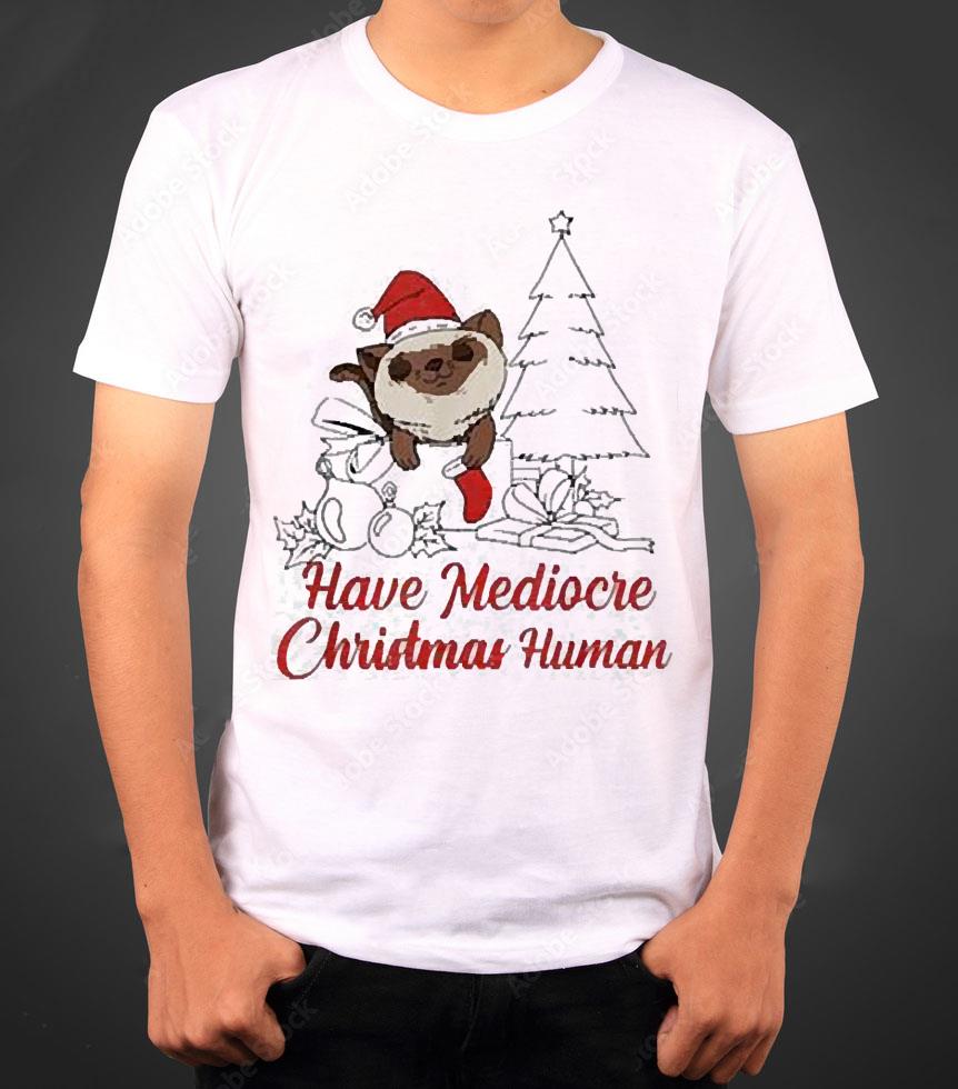 Santa Bear Have A Mediocre Christmas Human Shirt