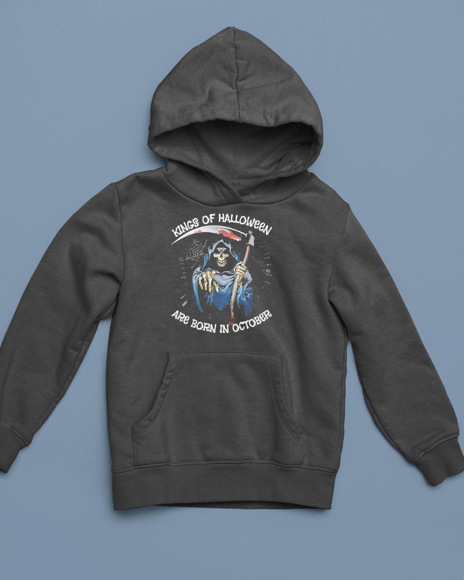 Kings Of Halloween Are Born In October Grim Reaper Birthday Shirt