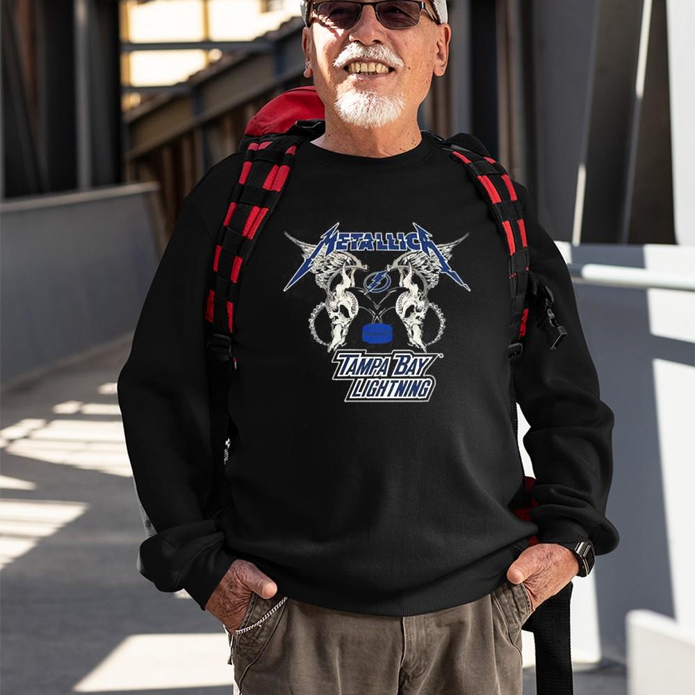 Nhl Tampa Bay Lightning Logo Black Metallica Wings Shirt 1 Nhl Tampa Bay Lightning Logo Black Metallica Wings Shirt 2