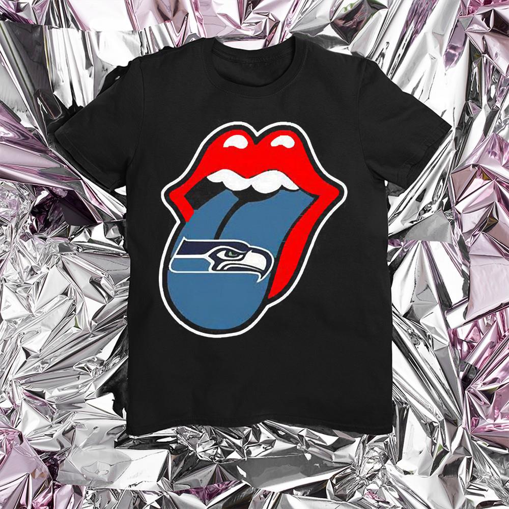 Seattle Seahawks The Rolling Stones Logo shirt 2 Seattle Seahawks The Rolling Stones Logo shirt 3
