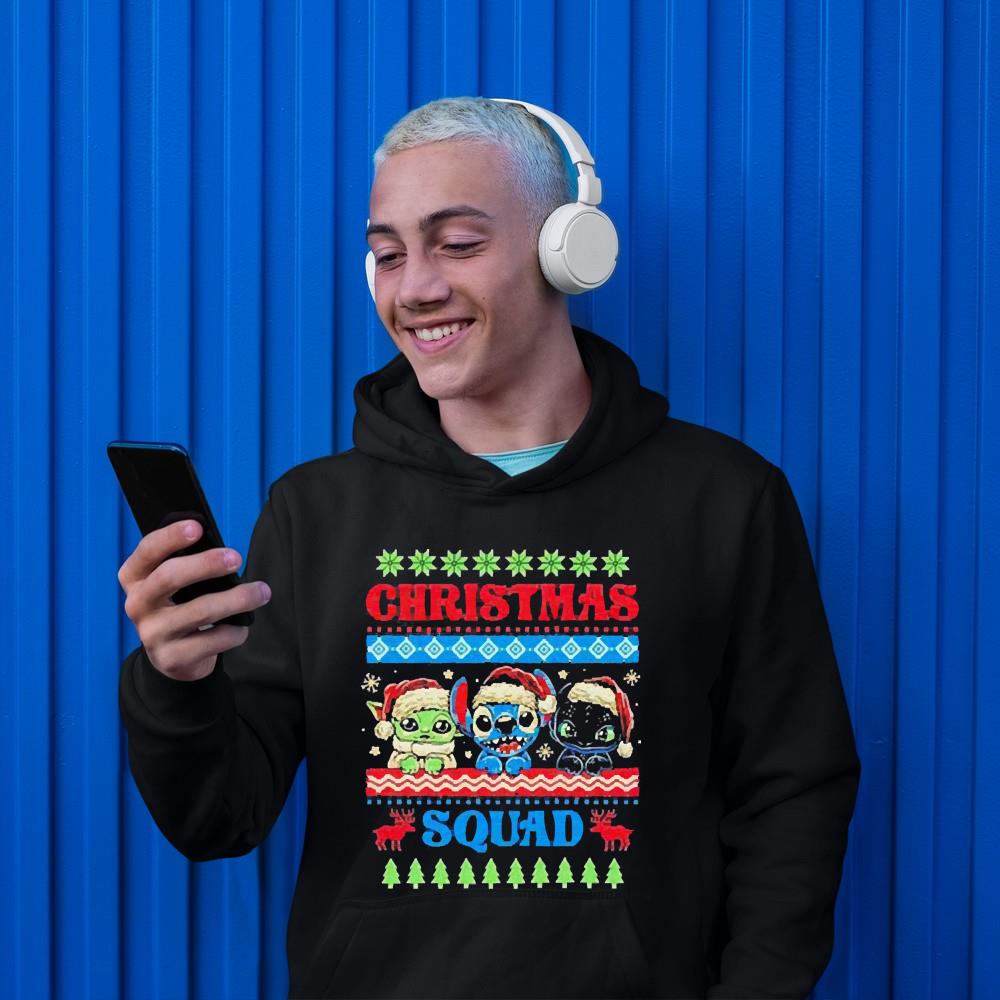 Christmas Squad Baby Yoda Stitch And Toothless Christmas 2022 Shirt