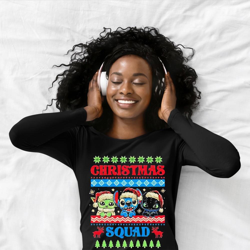 Christmas Squad Baby Yoda Stitch And Toothless Christmas 2022 Shirt